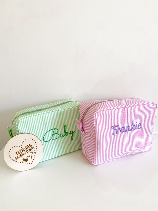 Stripe personalised pouch