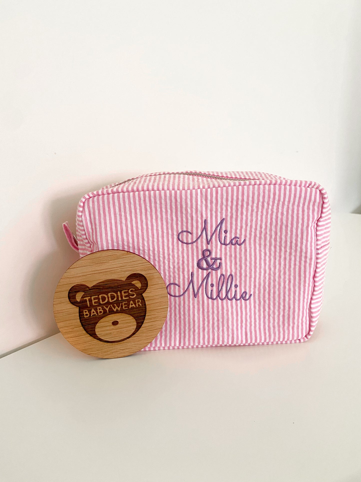 Stripe personalised pouch