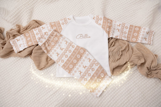 Adults beige Christmas pjs